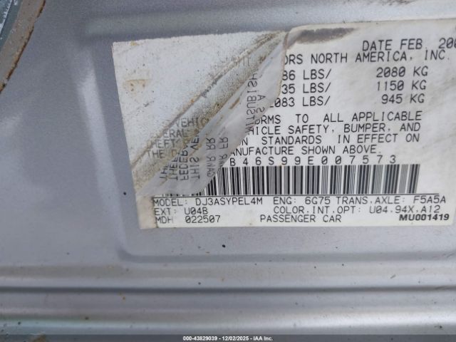 2009 MITSUBISHI GALANT 4A3AB46S99E007573 Photo 8