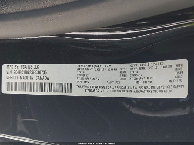 2025 CHRYSLER PACIFICA 2C4RC1BG2SR530736 Photo 8