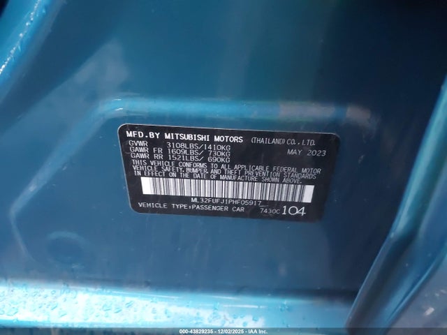2023 MITSUBISHI MIRAGE G4 ML32FUFJ1PHF05917 Photo 8