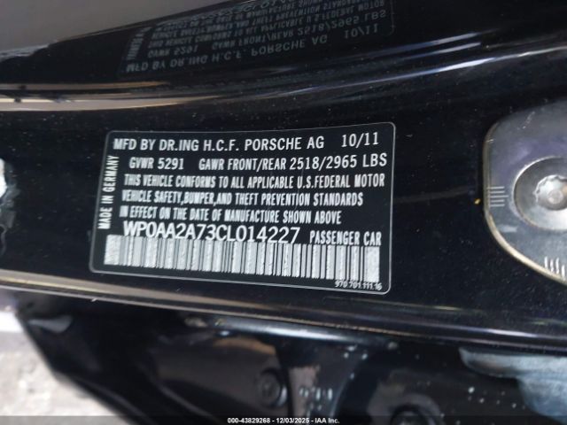 2012 PORSCHE PANAMERA WP0AA2A73CL014227 Photo 8