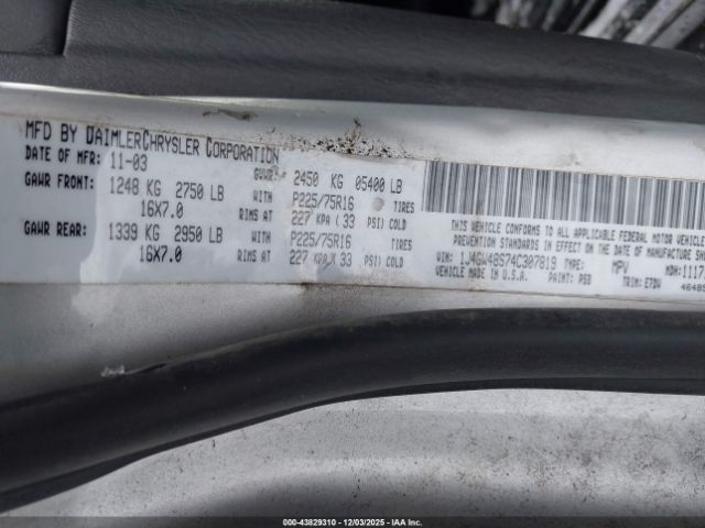 2004 JEEP GRAND CHEROKEE 1J4GW48S74C307819 Photo 8