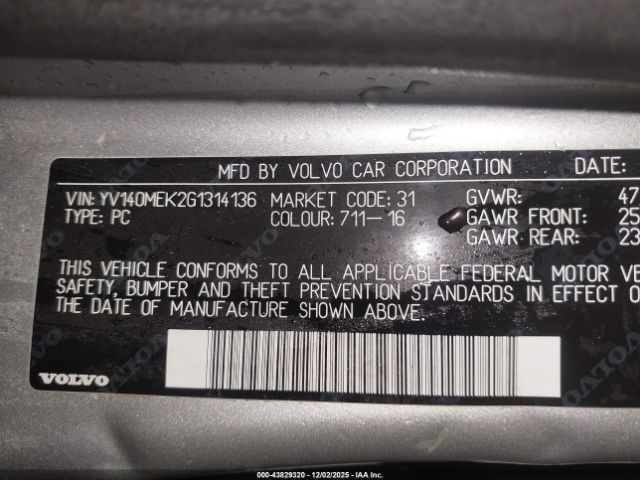 2016 VOLVO V60 YV140MEK2G1314136 Photo 8