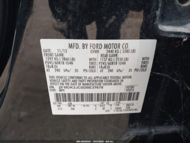 2013 FORD EDGE 2FMDK3JC0DBE37678 Photo 8