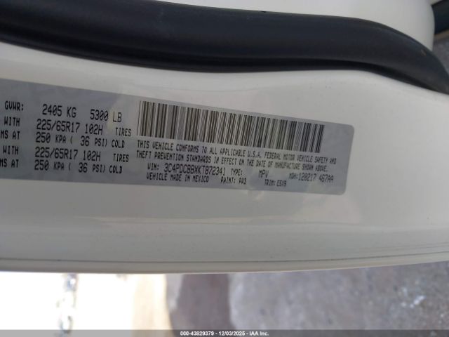 2019 DODGE JOURNEY 3C4PDCBBXKT872341 Photo 8