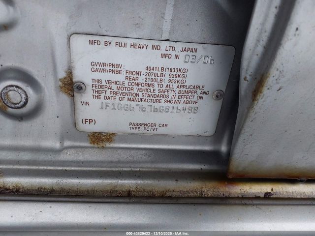 2006 SUBARU IMPREZA JF1GG67676G816488 Photo 8