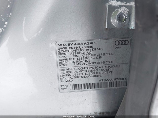2019 AUDI Q7 WA1AAAF74KD031530 Photo 8