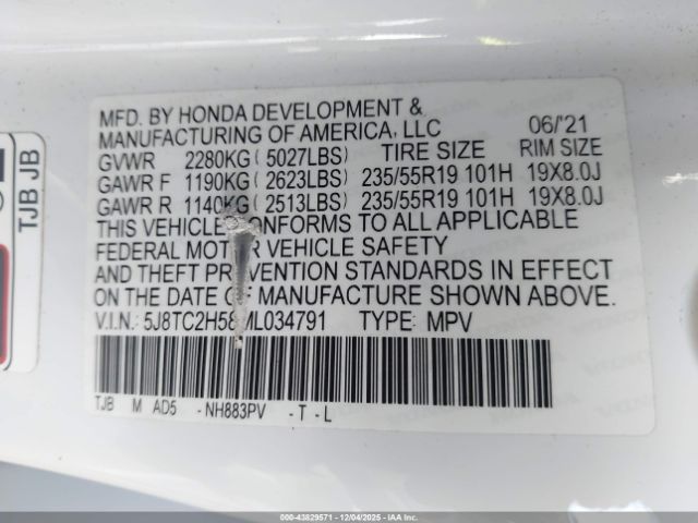 2021 ACURA RDX 5J8TC2H58ML034791 Photo 8
