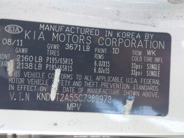 2012 KIA SOUL KNDJT2A55C7363973 Photo 8