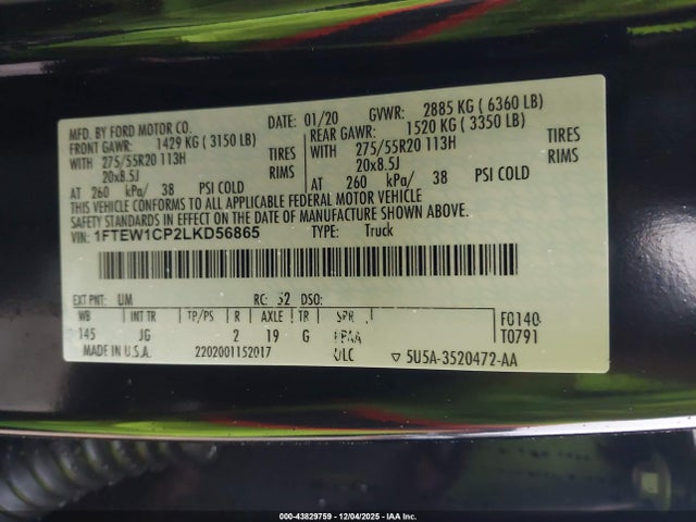 Ford F-150 Xl 2020 1FTEW1CP2LKD56865 Image 9
