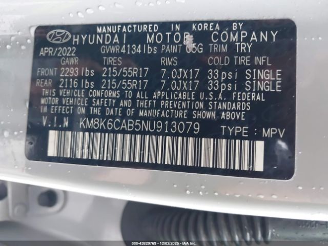 2022 HYUNDAI KONA KM8K6CAB5NU913079 Photo 8