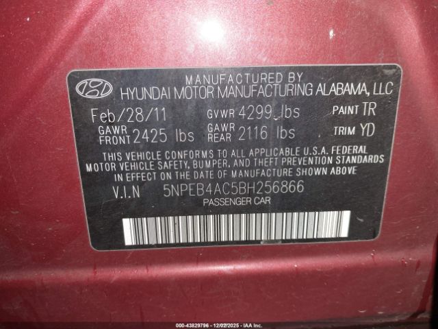 2011 HYUNDAI SONATA 5NPEB4AC5BH256866 Photo 8