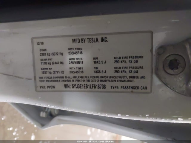 2020 TESLA MODEL 3 5YJ3E1EB1LF618738 Photo 8