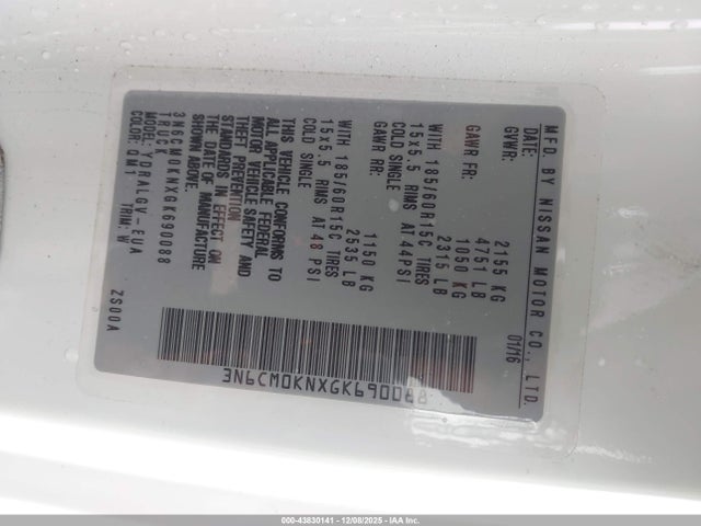 3N6CM0KNXGK690088 Nissan NV200 SV