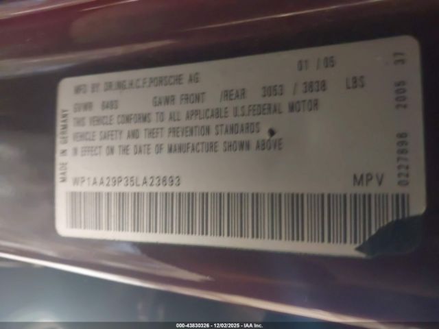 2005 PORSCHE CAYENNE WP1AA29P35LA23693 Photo 8