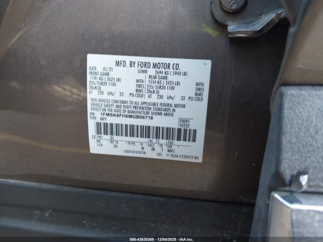 2021 FORD EXPLORER 1FMSK8FH6MGB06718 Photo 8