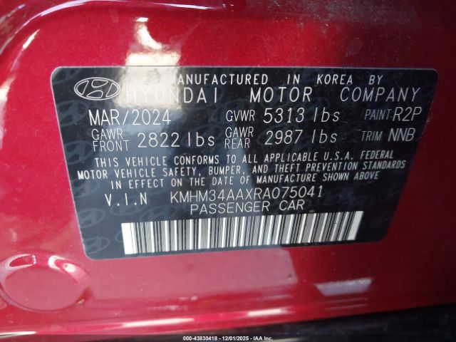 2024 HYUNDAI IONIQ 6 KMHM34AAXRA075041 Photo 8