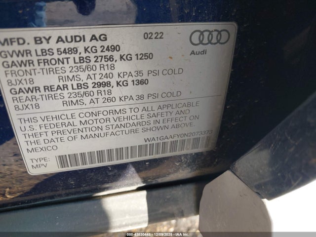 2022 AUDI Q5 WA1GAAFY0N2073373 Photo 8