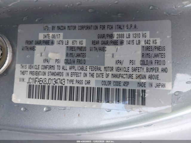 2018 FIAT 124 SPIDER JC1NFAEK8J0134743 Photo 8