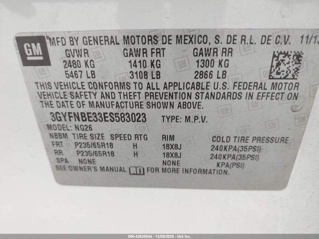 2014 CADILLAC SRX 3GYFNBE33ES583023 Photo 8