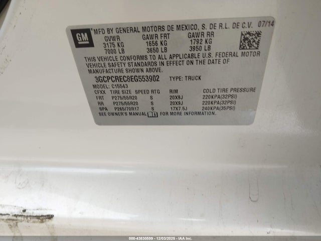 2014 CHEVROLET SILVERADO 1500 3GCPCREC8EG553902 Photo 8