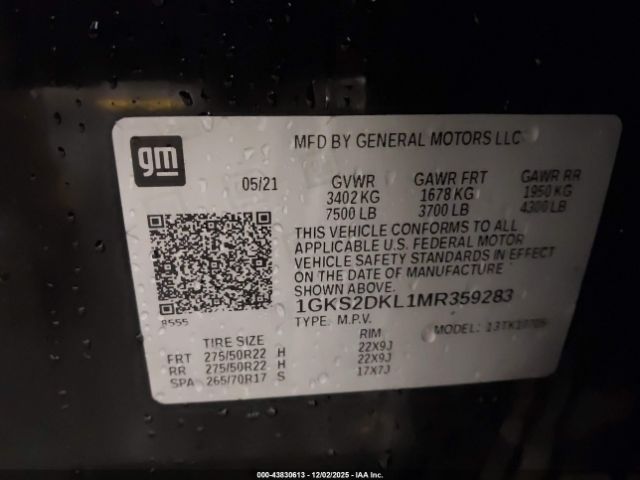 2021 GMC YUKON 1GKS2DKL1MR359283 Photo 8