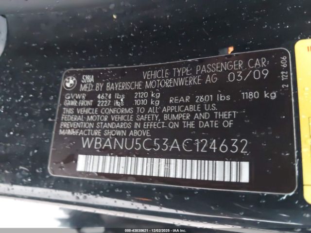 2010 BMW 528I WBANU5C53AC124632 Photo 8