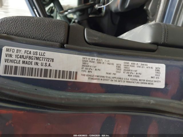 2021 JEEP GRAND CHEROKEE 1C4RJFBG7MC777278 Photo 8