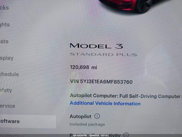 2021 TESLA MODEL 3 5YJ3E1EA6MF853760 Photo 6