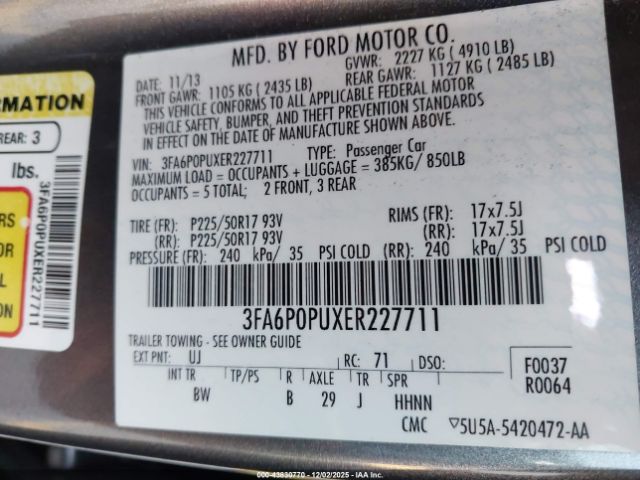 2014 FORD FUSION ENERGI 3FA6P0PUXER227711 Photo 8