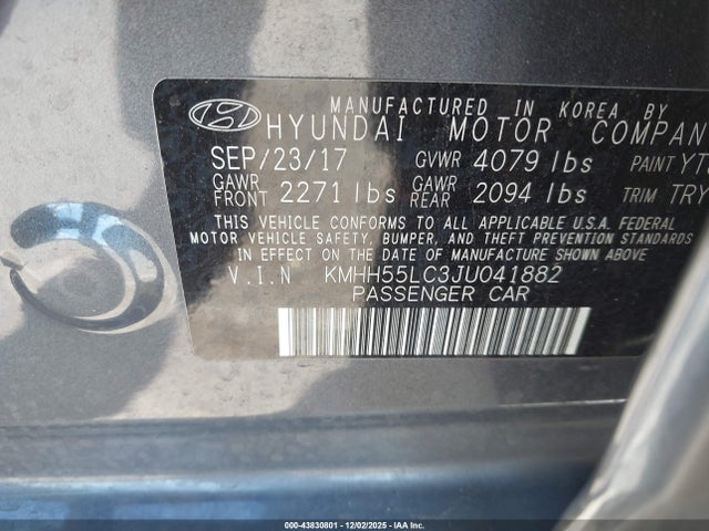KMHH55LC3JU041882 Hyundai Elantra Gt Sport