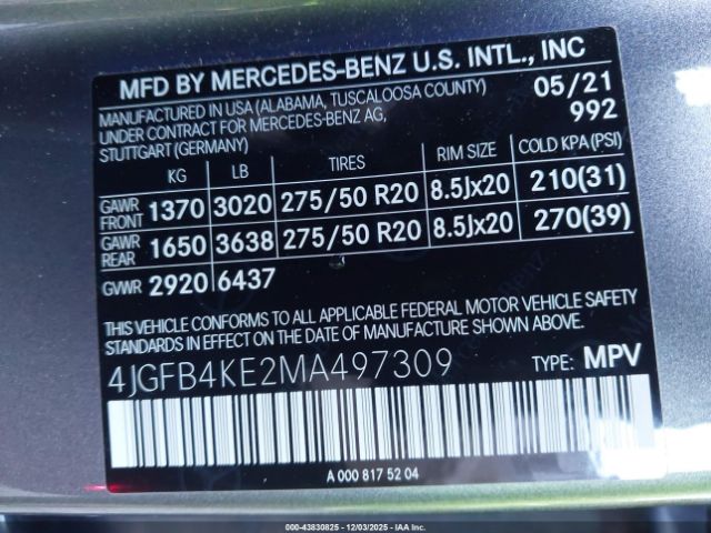 2021 MERCEDES-BENZ GLE 350 4JGFB4KE2MA497309 Photo 8