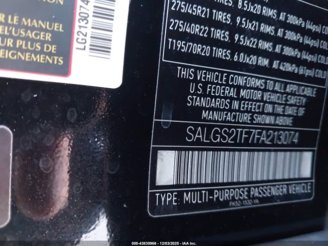 2015 LAND ROVER RANGE ROVER SALGS2TF7FA213074 Photo 8