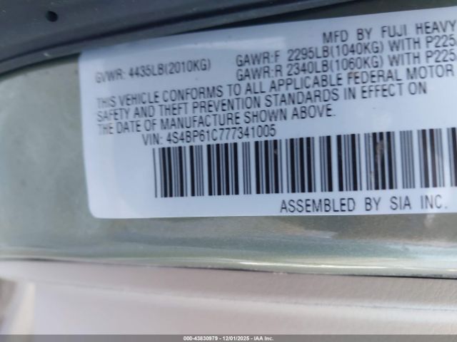 2007 SUBARU OUTBACK 4S4BP61C777341005 Photo 8