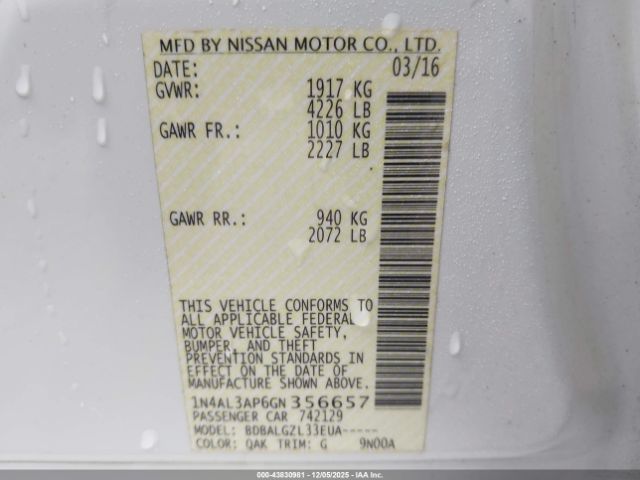 2016 NISSAN ALTIMA 1N4AL3AP6GN356657 Photo 8