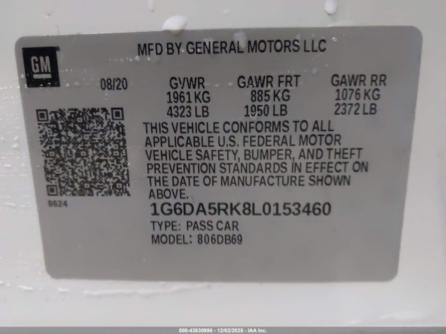 2020 CADILLAC CT4 1G6DA5RK8L0153460 Photo 8