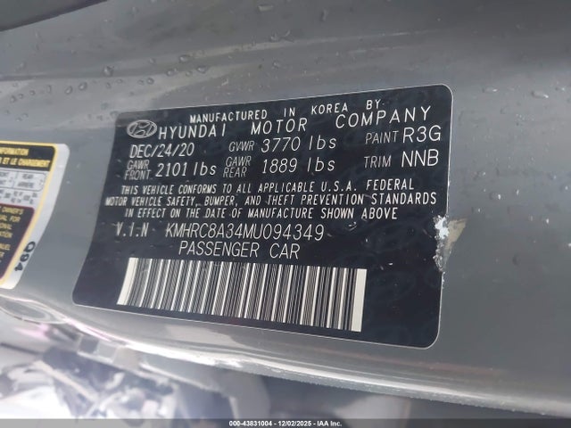 2021 HYUNDAI VENUE KMHRC8A34MU094349 Photo 8