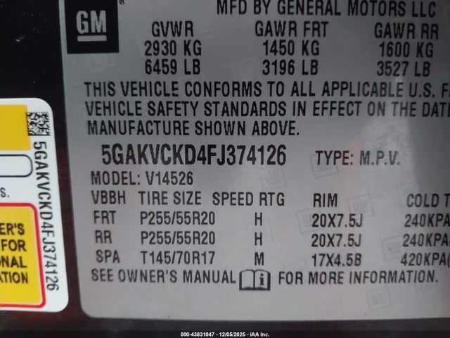 Buick Enclave Premium 2015 5GAKVCKD4FJ374126 Image 26