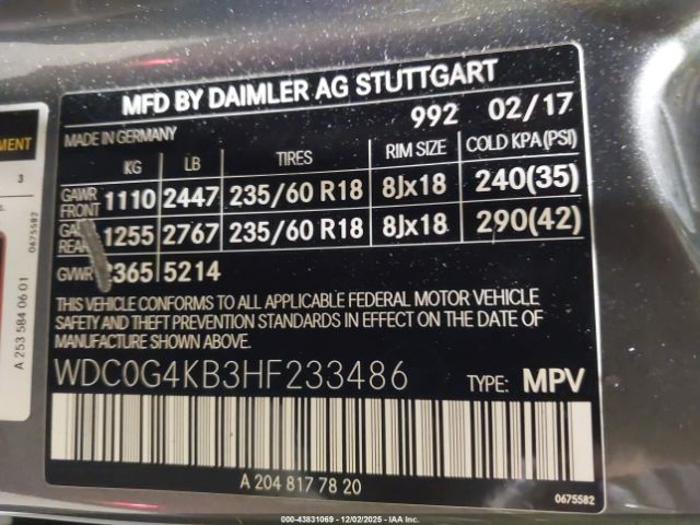 2017 MERCEDES-BENZ GLC 300 WDC0G4KB3HF233486 Photo 8