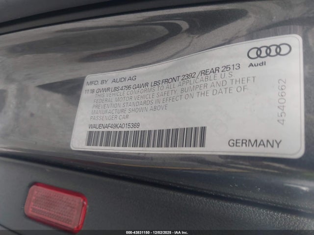 2019 AUDI A4 WAUENAF49KA015369 Photo 8