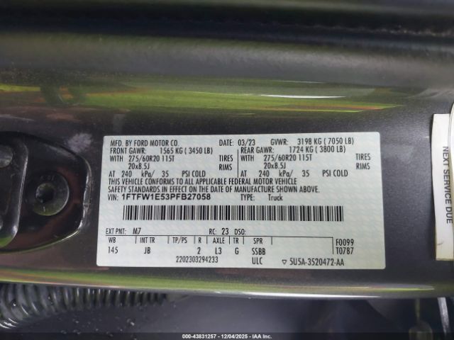 2023 FORD F-150 1FTFW1E53PFB27058 Photo 8