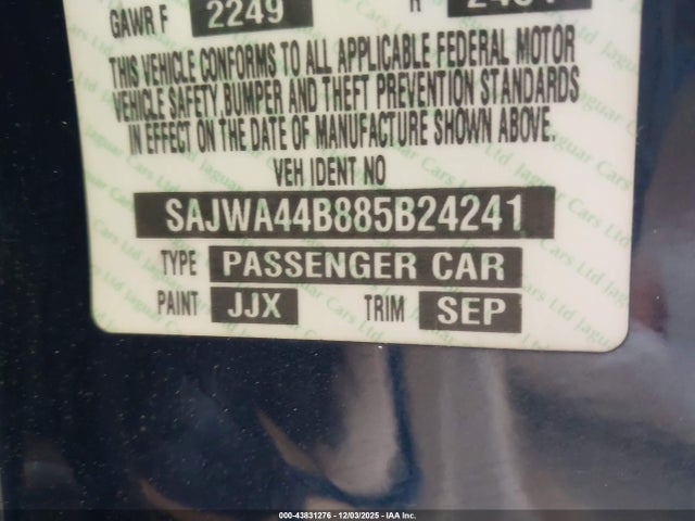 2008 JAGUAR XK SAJWA44B885B24241 Photo 8