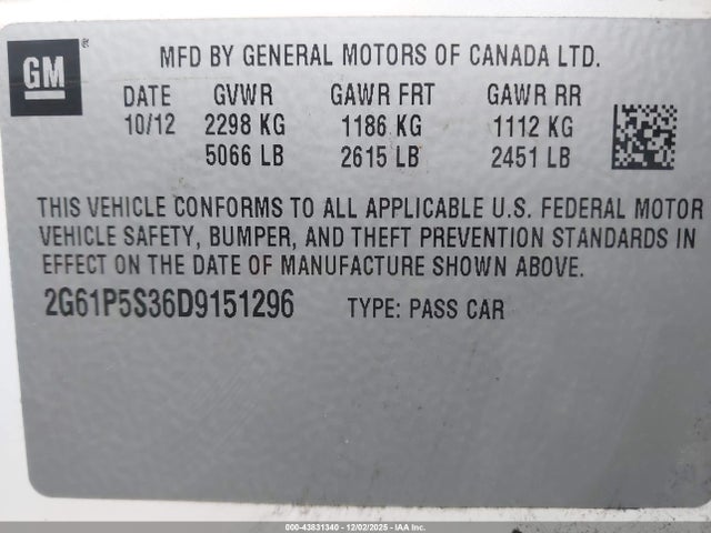 2013 CADILLAC XTS 2G61P5S36D9151296 Photo 8