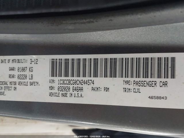 2012 CHRYSLER 200 1C3CCBCG0CN244574 Photo 8