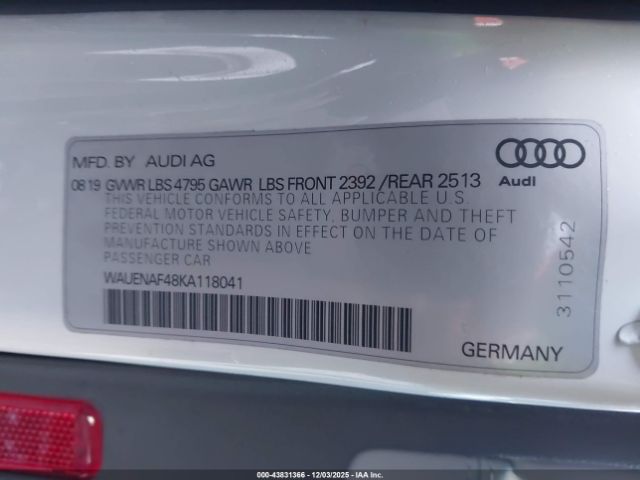 2019 AUDI A4 WAUENAF48KA118041 Photo 8