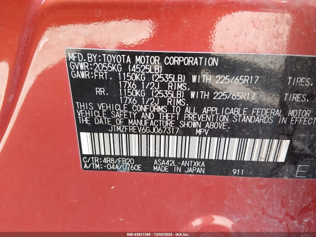 Продаж на аукціоні авто 2016 Toyota Rav4 Le, vin: JTMZFREV6GJ067317, номер лоту: 43831395