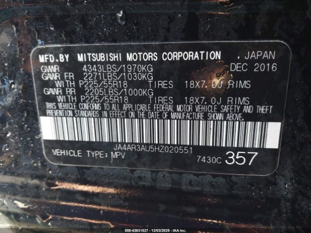 2017 MITSUBISHI OUTLANDER SPORT JA4AR3AU5HZ020551 Photo 8