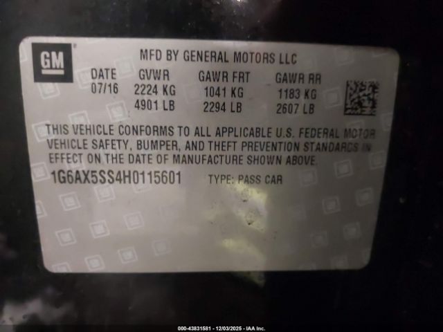 2017 CADILLAC CTS 1G6AX5SS4H0115601 Photo 8