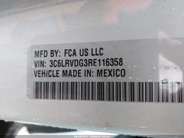 3C6LRVDG3RE116358 RAM Promaster 2500 Slt+ High Roof 159 Wb