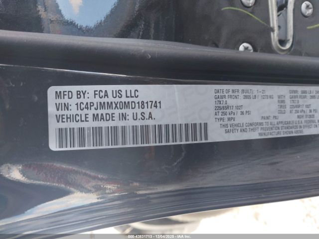 2021 JEEP CHEROKEE 1C4PJMMX0MD181741 Photo 8