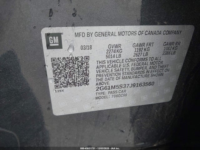 2018 CADILLAC XTS 2G61M5S37J9163560 Photo 8